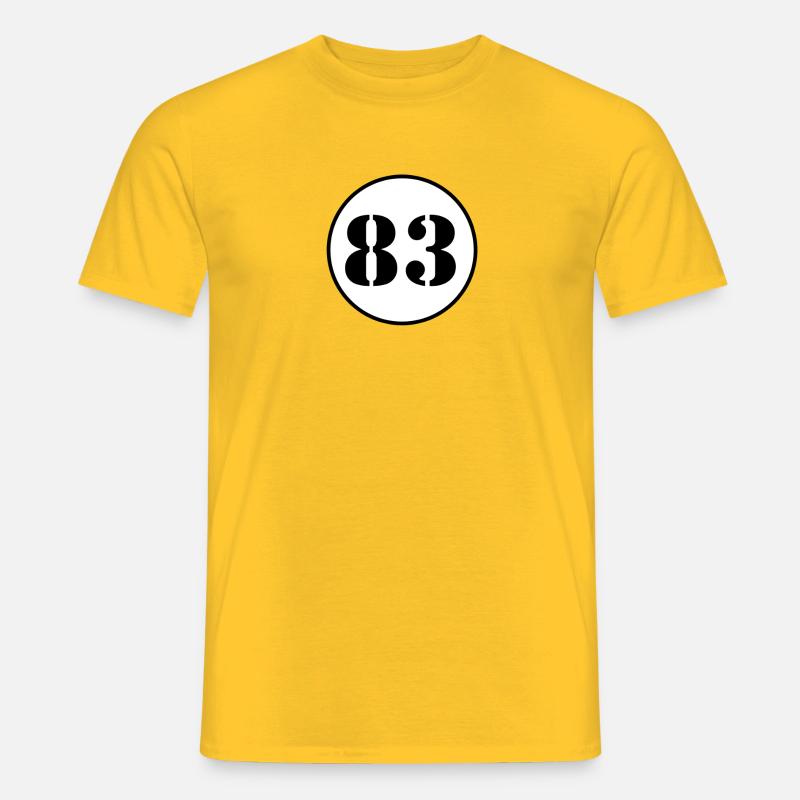 NUMBER 83 eighty three birthday gift - Men’s T-shirt - yellow
