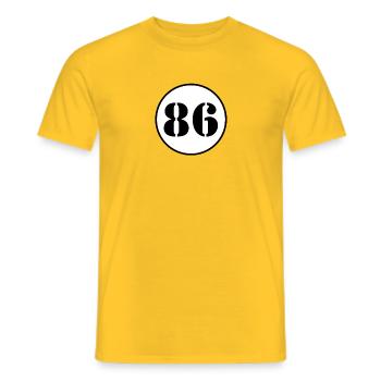 NUMMER 86 Sechsundachtzig Geburtstag Geschenk - Männer T-Shirt - Gelb - Vorne - AI Model Male 178 dark (178cm)