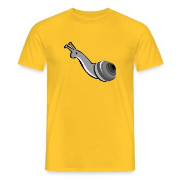 Abstrakte Schnecke in Grau Skizze - Männer T-Shirt - Gelb - Vorne - AI Model Male 178 dark (178cm)