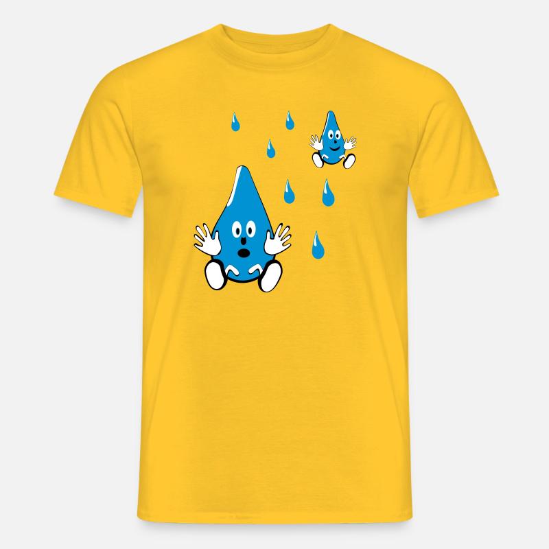 Kleine Wassertropfen Freunde - Männer T-Shirt - Gelb