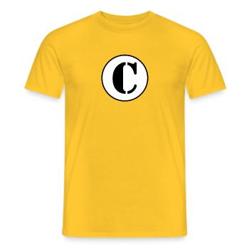 C letter alphabet last name first name gift - Men's T-Shirt - yellow - Front - AI Model Male 178 dark (178cm)