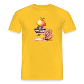 Pamplemousse vulve - T-shirt homme - jaune - Devant - AI Model Male 178 dark (178cm)