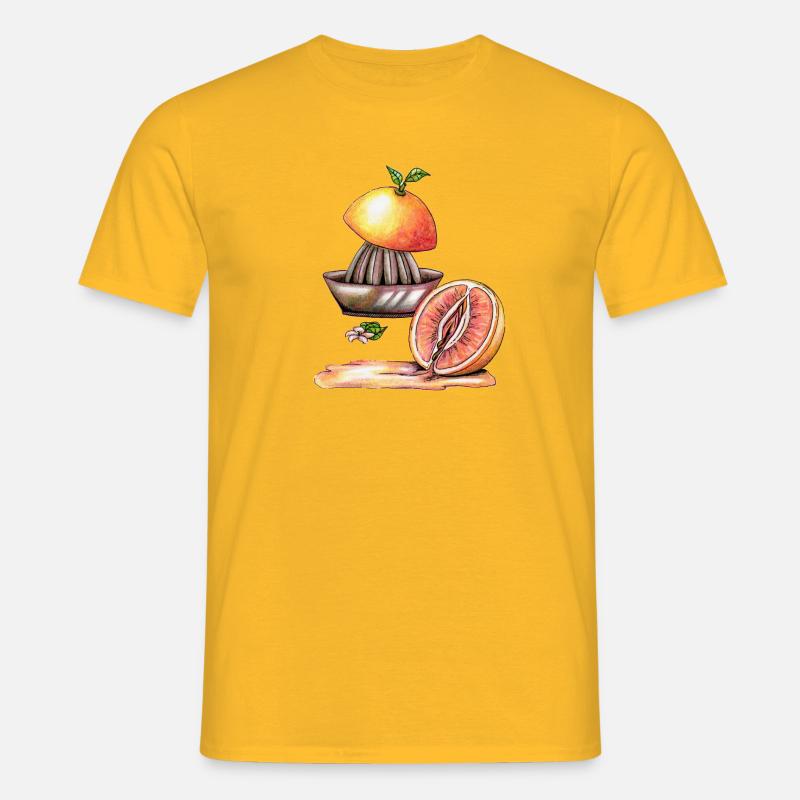Vulva Grapefruit - Männer T-Shirt - Gelb