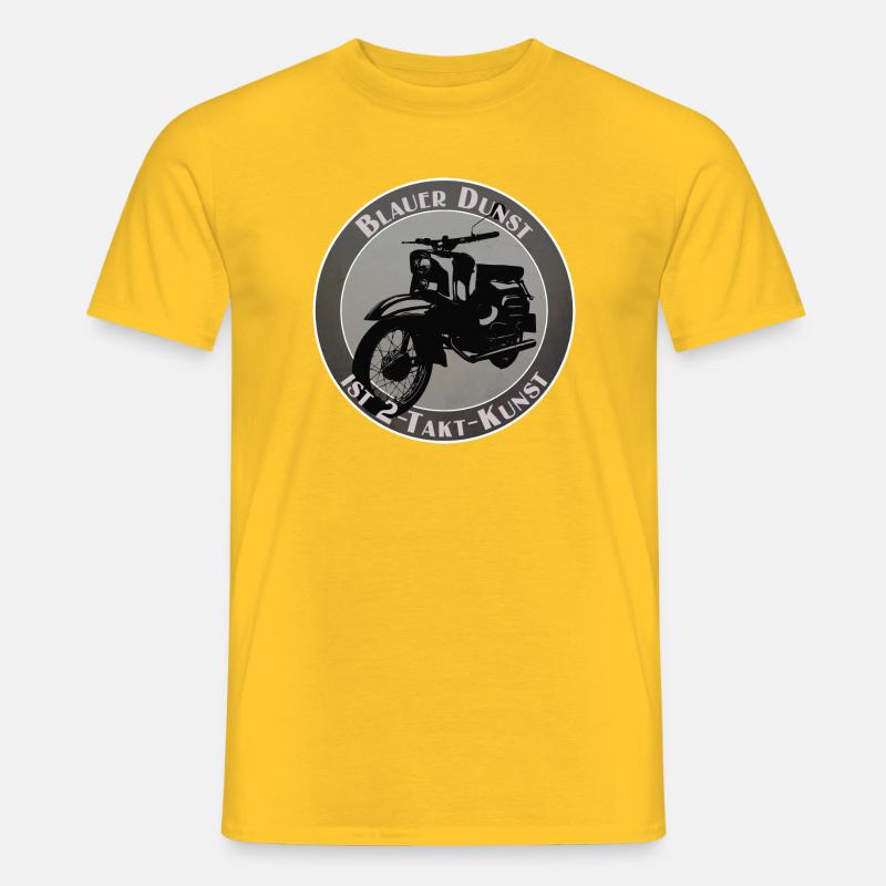 Blauer Dunst ist 2-Takt-Kunst - Männer T-Shirt - Gelb