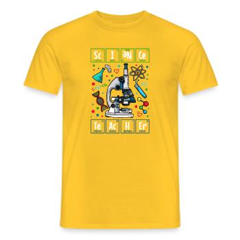 Chemie Physik Biologielehrer Lehrer - Männer T-Shirt - Gelb - Vorne - AI Model Male 178 dark (178cm)