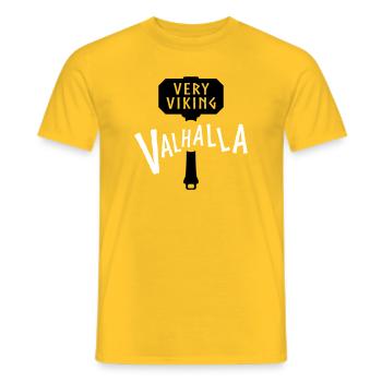 Emblème du guerrier nordique Valhalla - T-shirt homme - jaune - Devant - AI Model Male 178 dark (178cm)