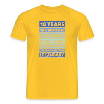 10 Jahre Geburtstag, Jubiläum, Firma, privat - Männer T-Shirt - Gelb - Vorne - AI Model Male 178 dark (178cm)