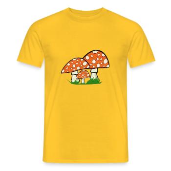 naturgrafik, Fliegenpilze, tolle Waldmotive - Männer T-Shirt - Gelb - Vorne - AI Model Male 178 dark (178cm)