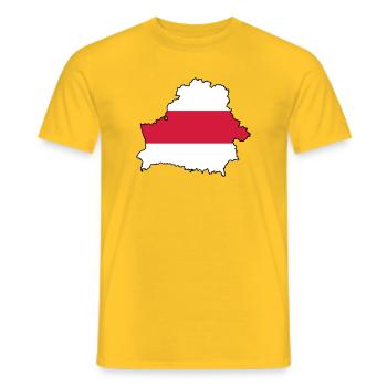 Silhouette de Biélorussie - T-shirt homme - jaune - Devant - AI Model Male 178 dark (178cm)