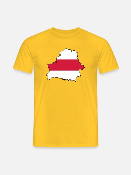 Silhouette of Belarus - Men's T-Shirt - yellow