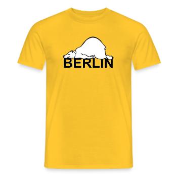 Berlin Deutschland Berliner Bär Wappentier Berlin - Männer T-Shirt - Gelb - Vorne - AI Model Male 178 dark (178cm)
