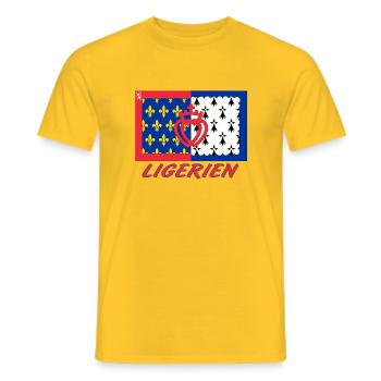 Loire - Männer T-Shirt - Gelb - Vorne - AI Model Male 178 dark (178cm)