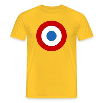 sticker air force roundel France armée de l'air - Men's T-Shirt - yellow - Front - AI Model Male 178 dark (178cm)