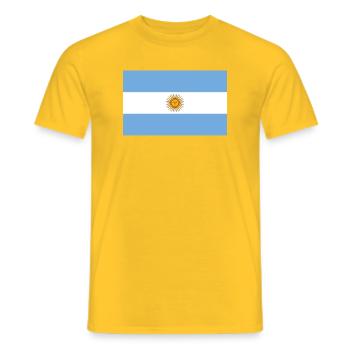 Autocollant drapeau de l'Argentine Aufkleber Argentinien - T-shirt homme - jaune - Devant - AI Model Male 178 dark (178cm)
