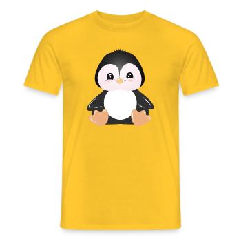 kleiner zauberhafter Baby Pinguin - Männer T-Shirt - Gelb - Vorne - AI Model Male 178 dark (178cm)