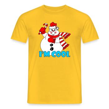 Snowmen I'm cool as ice - Men's T-Shirt - yellow - Front - AI Model Male 178 dark (178cm)