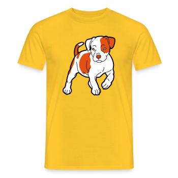 Orangener Hund Cartoon Muster - Männer T-Shirt - Gelb - Vorne - AI Model Male 178 dark (178cm)