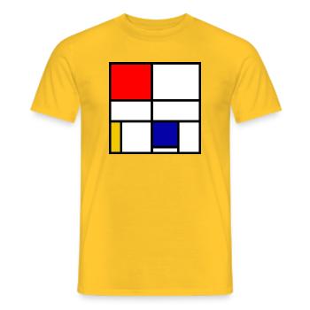Mondrian 3 - T-shirt homme - jaune - Devant - AI Model Male 178 dark (178cm)