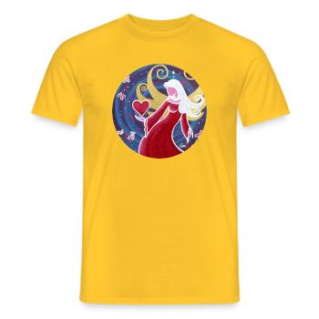 Ange de l’amour heureux Sonja Ariel de Staden - T-shirt homme - jaune - Devant - AI Model Male 178 dark (178cm)