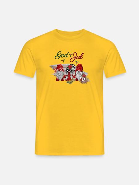 Dieu jul Joyeux Noël Noël Design - T-shirt homme - jaune