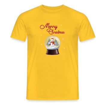 Boule à neige bonhomme de neige Magie hivernale - T-shirt homme - jaune - Devant - AI Model Male 178 dark (178cm)