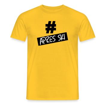 hastag apres ski - T-shirt homme - jaune - Devant - AI Model Male 178 dark (178cm)