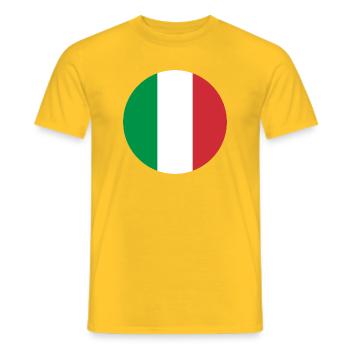 runde Aufkleber Flagge von Italien Aufkleber Aufkleber - Männer T-Shirt - Gelb - Vorne - AI Model Male 178 dark (178cm)