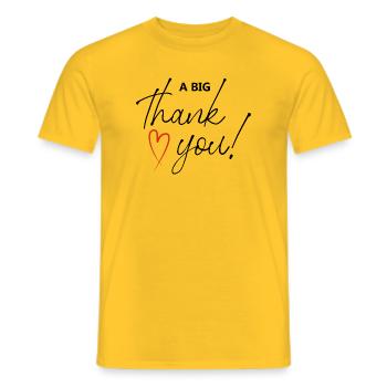 Thank You - Männer T-Shirt - Gelb - Vorne - AI Model Male 178 dark (178cm)