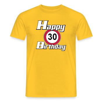 30.Geburtstag , Happy Birthday 30 (25) - Männer T-Shirt - Gelb - Vorne - AI Model Male 178 dark (178cm)