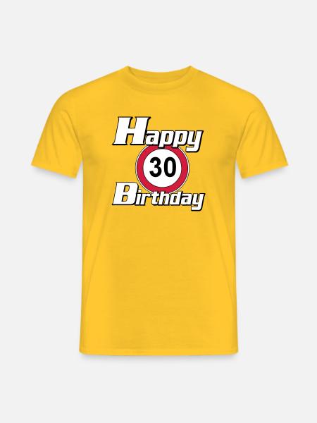 30.Birthday , Happy Birthday 30 (25) - Men's T-Shirt - yellow