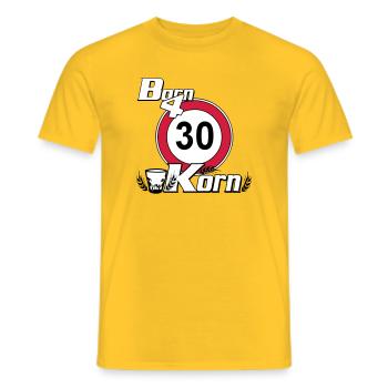 30.Geburtstag , Born for Korn (25) - Männer T-Shirt - Gelb - Vorne - AI Model Male 178 dark (178cm)