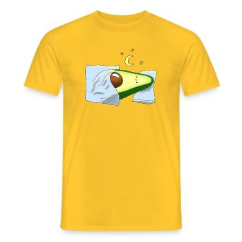 Avocado Schlafshirt Pyjama Geschenk zum Schlafen - Männer T-Shirt - Gelb - Vorne - AI Model Male 178 dark (178cm)