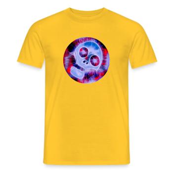 Skull neon - Men's T-Shirt - yellow - Front - AI Model Male 178 dark (178cm)
