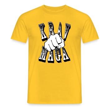 Krav Maga punch - Men's T-Shirt - yellow - Front - AI Model Male 178 dark (178cm)