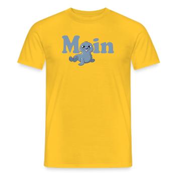 Moin - kleine Robbe - Männer T-Shirt - Gelb - Vorne - AI Model Male 178 dark (178cm)
