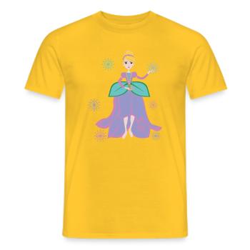 Fantaisie de princesse avec coeur de fleur - T-shirt homme - jaune - Devant - AI Model Male 178 dark (178cm)