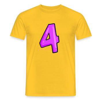 4 - Men's T-Shirt - yellow - Front - AI Model Male 178 dark (178cm)