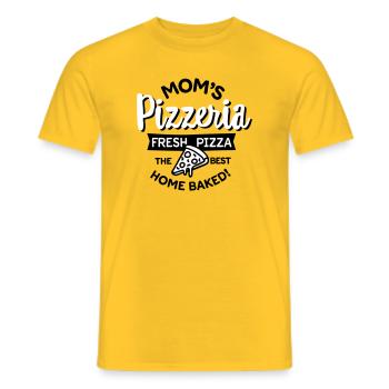 Moms's Pizzeria Mama Pizza Bäcker Muttertag Mutti - Männer T-Shirt - Gelb - Vorne - AI Model Male 178 dark (178cm)