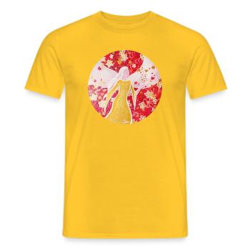 BlütenEngel - Sonja Ariel von Staden - Männer T-Shirt - Gelb - Vorne - AI Model Male 178 dark (178cm)