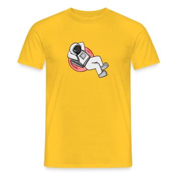 astronaut - Men's T-Shirt - yellow - Front - AI Model Male 178 dark (178cm)
