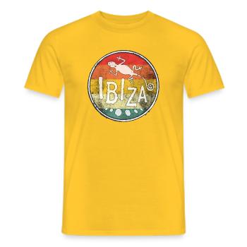 Ibiza Gecko Retro Vintage Design - Männer T-Shirt - Gelb - Vorne - AI Model Male 178 dark (178cm)