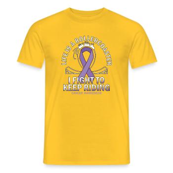 Cancer awareness lavendel boucle - T-shirt homme - jaune - Devant - AI Model Male 178 dark (178cm)