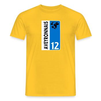 Aveyronnais - Men's T-Shirt - yellow - Front - AI Model Male 178 dark (178cm)