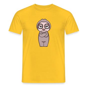 Sloth annoyed - Men's T-Shirt - yellow - Front - AI Model Male 178 dark (178cm)