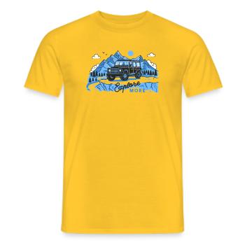 Defender explore more - Men's T-Shirt - yellow - Front - AI Model Male 178 dark (178cm)
