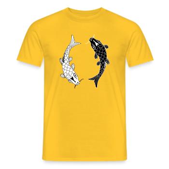 Fish black white Ying and yang - Men's T-Shirt - yellow - Front - AI Model Male 178 dark (178cm)