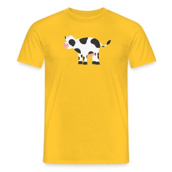 Cow cows - Men's T-Shirt - yellow - Front - AI Model Male 178 dark (178cm)