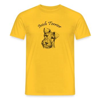 Irish Terrier Portrait - Men's T-Shirt - yellow - Front - AI Model Male 178 dark (178cm)