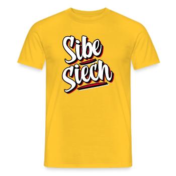 Sibe Siech Schweizerdeutsch Mundart - Männer T-Shirt - Gelb - Vorne - AI Model Male 178 dark (178cm)