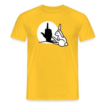 Lapins Ombre Main FUCK OFF Majeur lapin - T-shirt homme - jaune - Devant - AI Model Male 178 dark (178cm)